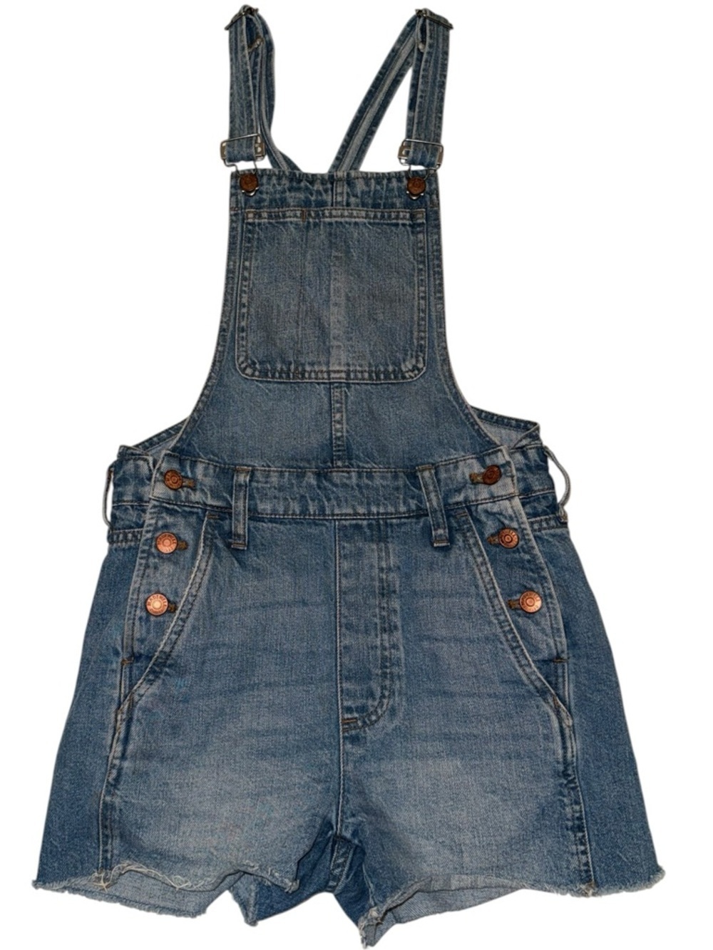 Madewell Adirondack Denim Short Overalls XXS Blue Size Orig $118 - Picture 2 of 7